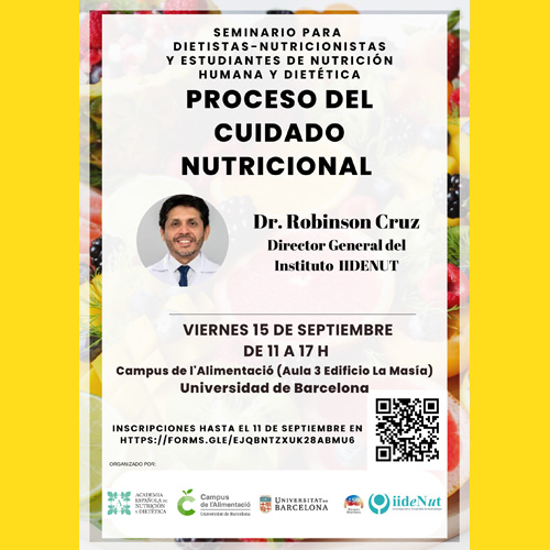 Formación: Seminario sobre el Proceso del Cuidado Nutricional, a cargo del Dr. Robinson Cruz