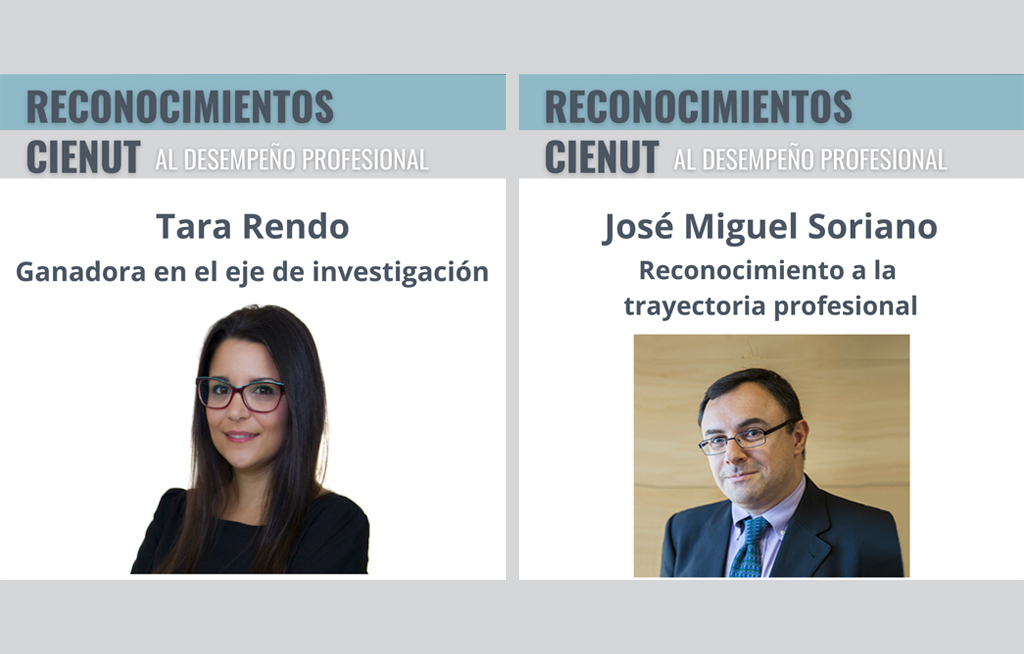 Dos dietistas-nutricionistas españoles reciben el Reconocimiento CIENUT al desempeño profesional