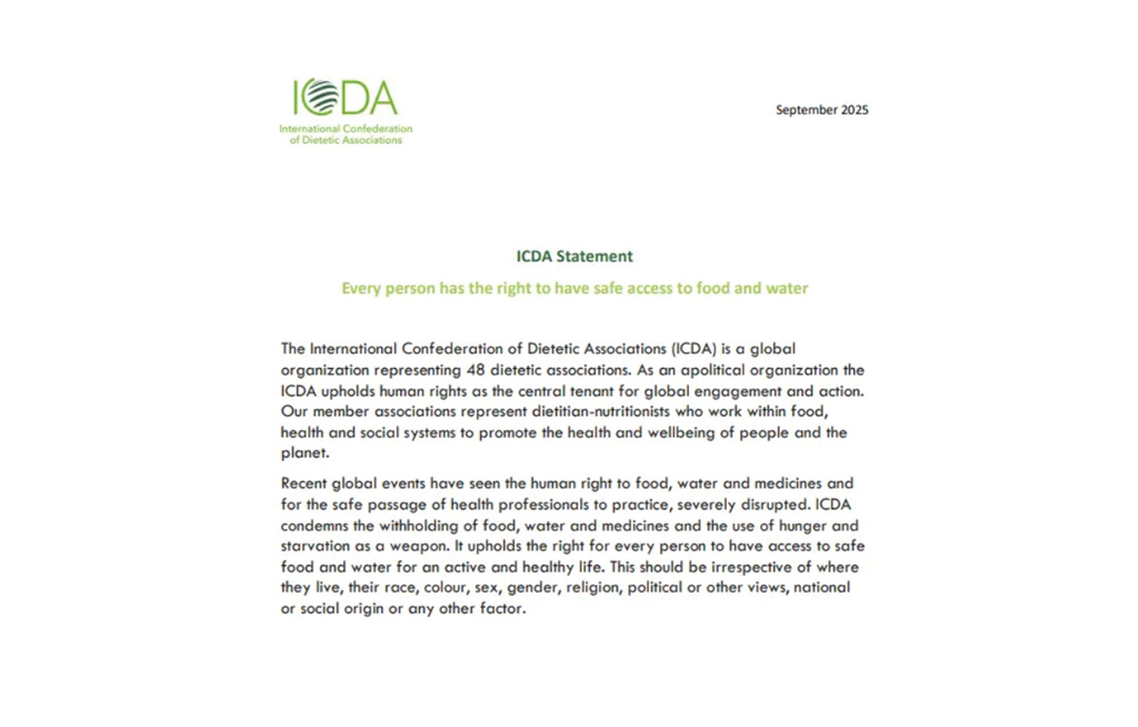 El Consejo General se adhiere a la declaración de ICDA por un acceso a alimentos y agua para toda la población