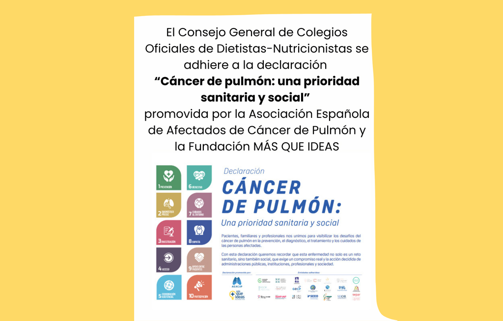 El Consejo General se adhiere a la Declaración «Cáncer de pulmón: una prioridad sanitaria y social»