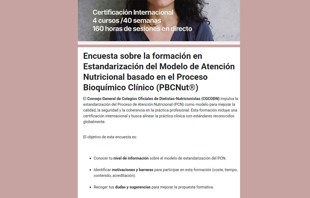 Ayúdanos a mejorar el Modelo Estandarizado de Atención Nutricional